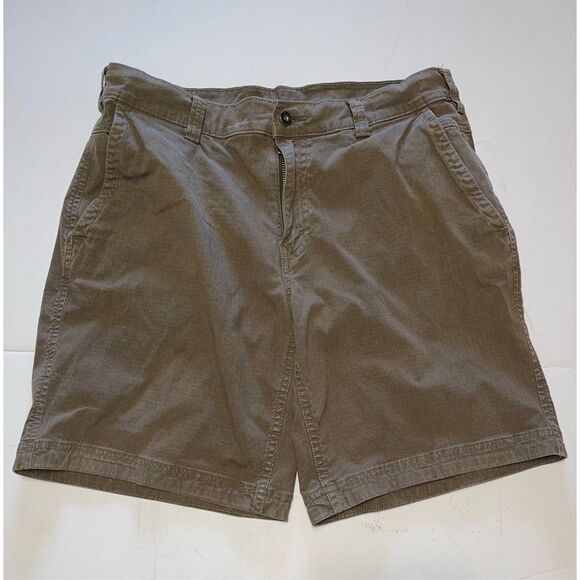 Duluth Trading Co Mens Brown Canvas Shorts Outdoors Workwear Size 34 - Picture 1 of 5
